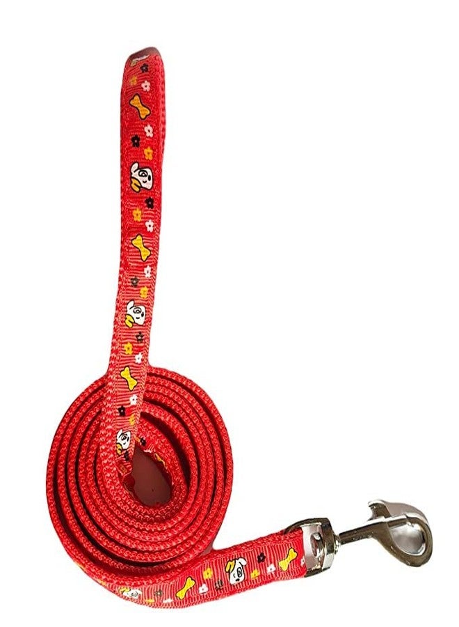 Pups&Pets Adjustable 15 MM Printed Nylon Harness & Leash Set for Small Dogs & Puppies (Red) - Image 5